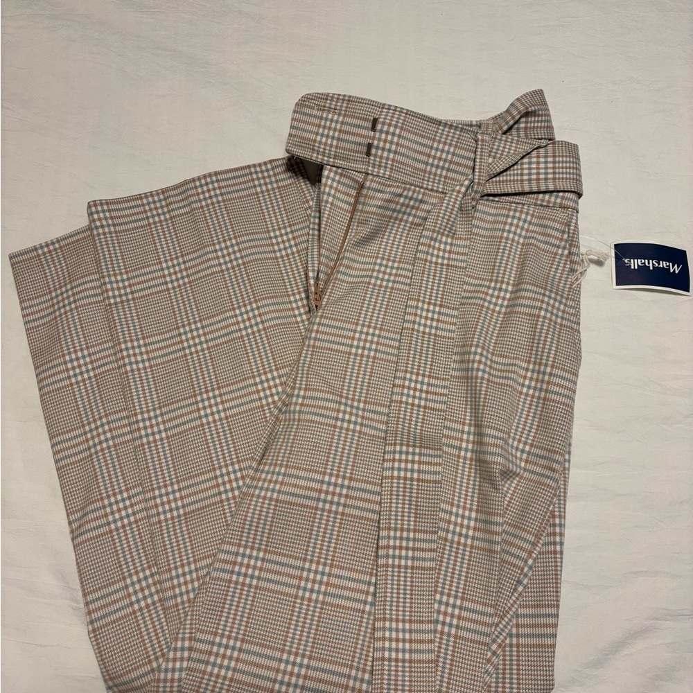 Brown plaid trousers